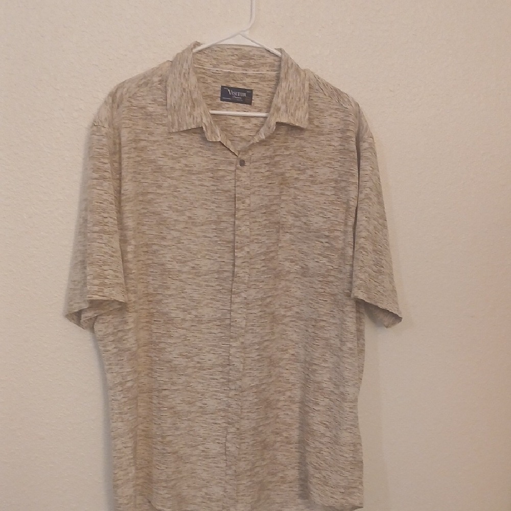 Van Heusen Tan Casual Button Down Shirt Relaxed Fit